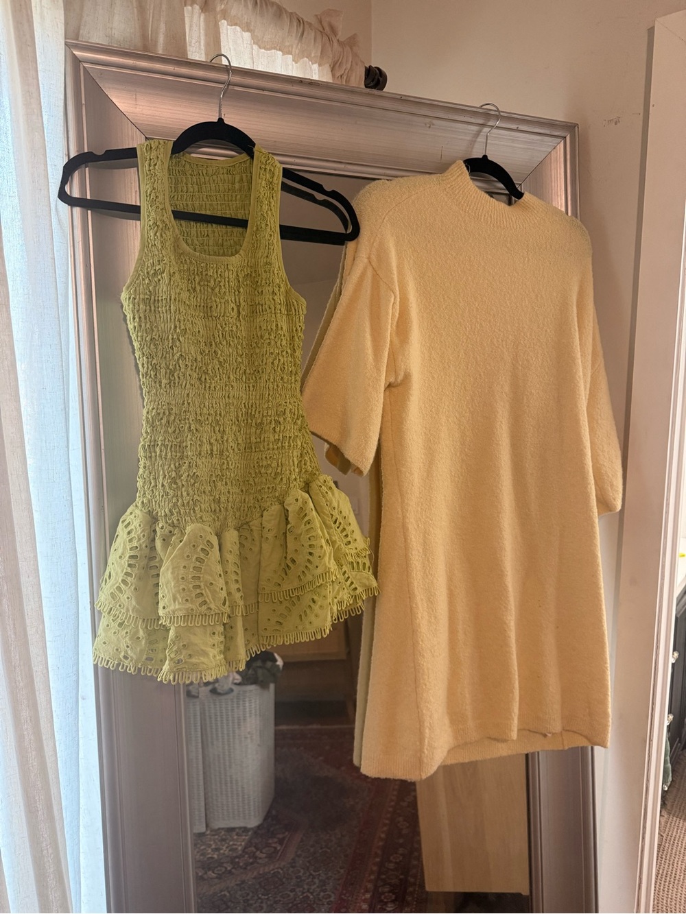 Lemon-Lime Eyelet Ruffle Mini Dress - Picture 3 of 3